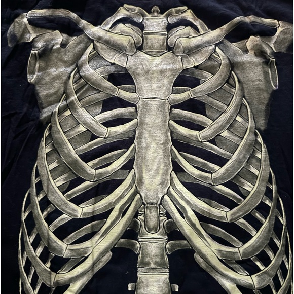Halloween Skeleton Rib Cage Shirt: Highly Detailed: GUC: Costume Tee - Picture 3 of 5